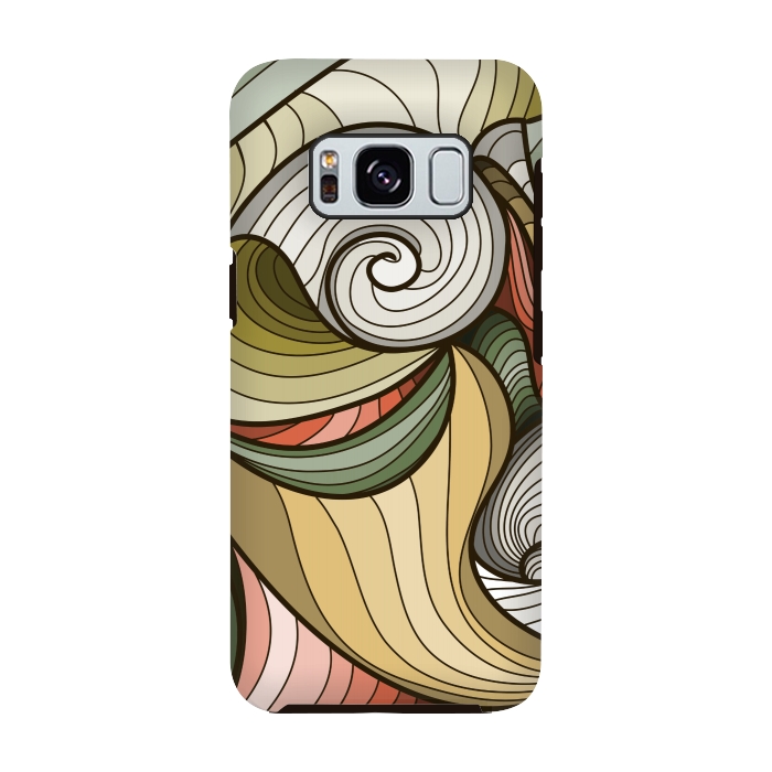 Galaxy S8 StrongFit green swirl pattern by MALLIKA