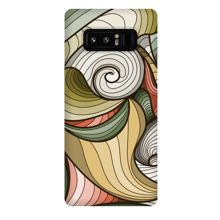 Galaxy Note 8 StrongFit green swirl pattern by MALLIKA