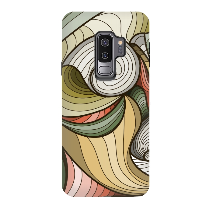 Galaxy S9 plus StrongFit green swirl pattern by MALLIKA