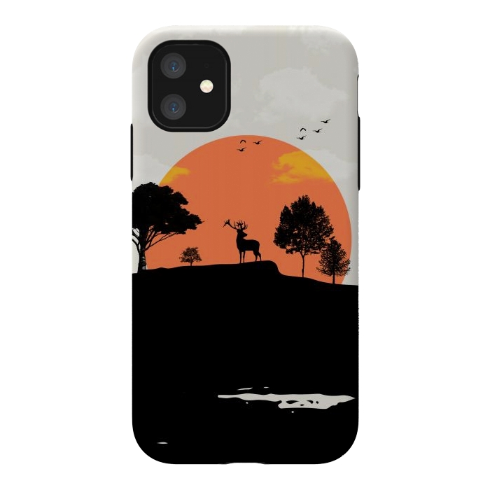 iPhone 11 StrongFit Deer in the Forest by Creativeaxle