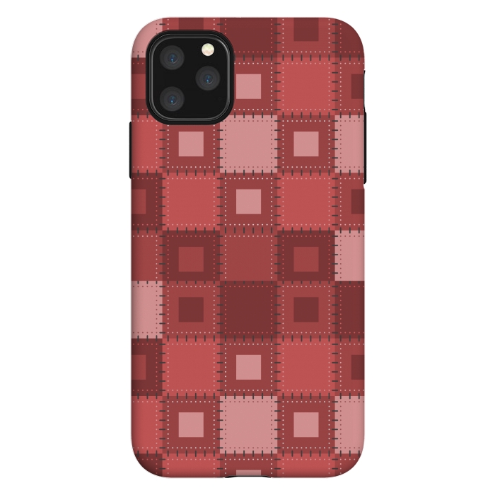 iPhone 11 Pro Max StrongFit RED WHITE PATCHWORK by MALLIKA