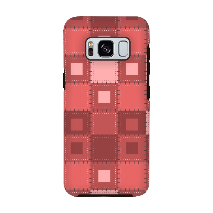 Galaxy S8 StrongFit RED WHITE PATCHWORK by MALLIKA