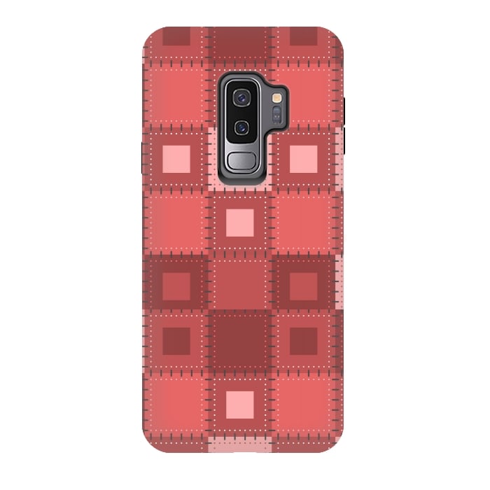Galaxy S9 plus StrongFit RED WHITE PATCHWORK by MALLIKA