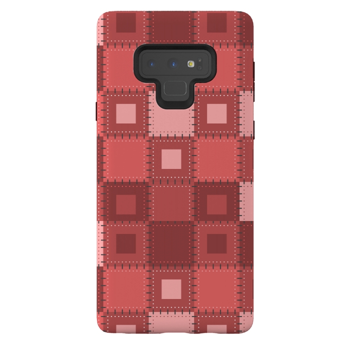 Galaxy Note 9 StrongFit RED WHITE PATCHWORK by MALLIKA