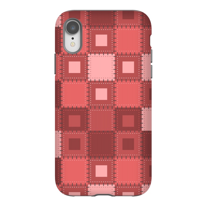 iPhone Xr StrongFit RED WHITE PATCHWORK by MALLIKA
