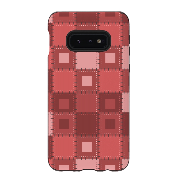 Galaxy S10e StrongFit RED WHITE PATCHWORK by MALLIKA