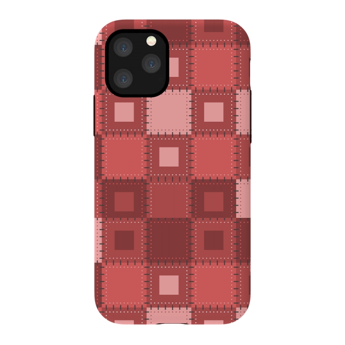 iPhone 11 Pro StrongFit RED WHITE PATCHWORK by MALLIKA
