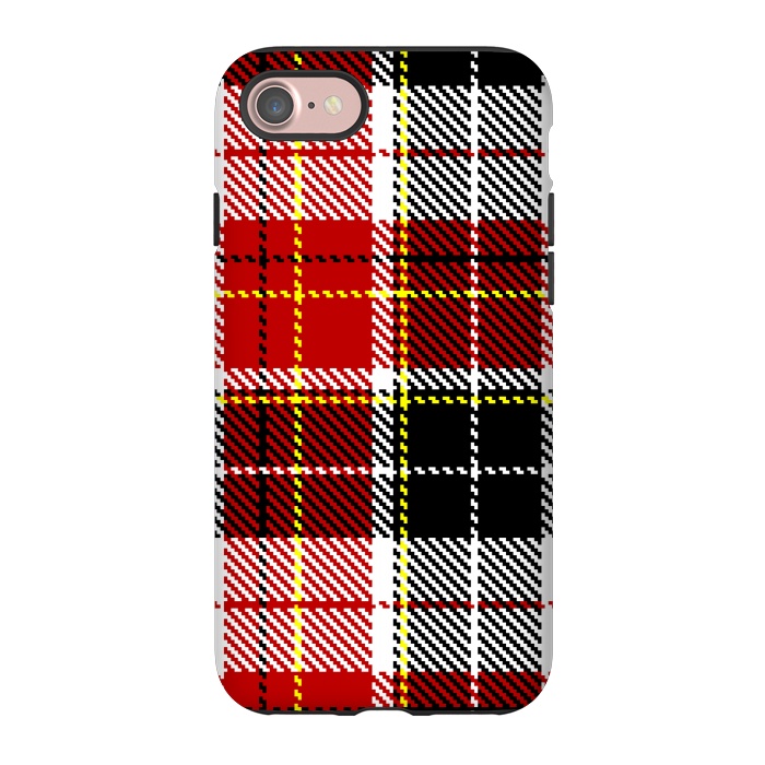 iPhone 7 StrongFit RED AND  BLACK CHECKS by MALLIKA