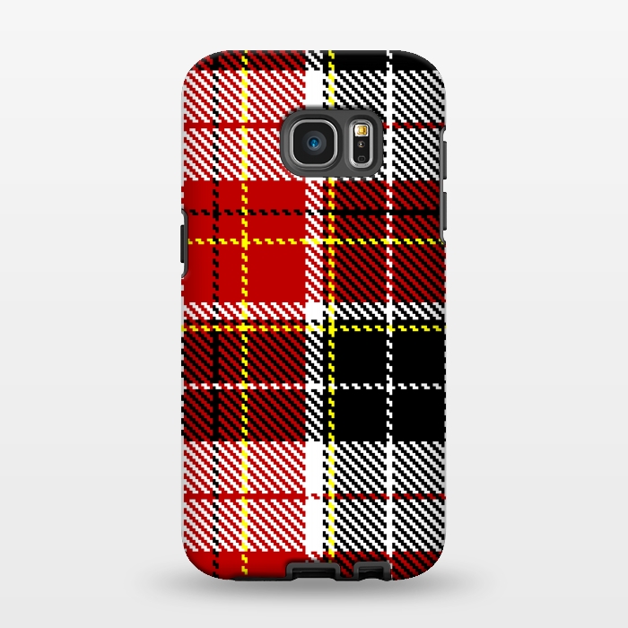 Galaxy S7 EDGE StrongFit RED AND  BLACK CHECKS by MALLIKA