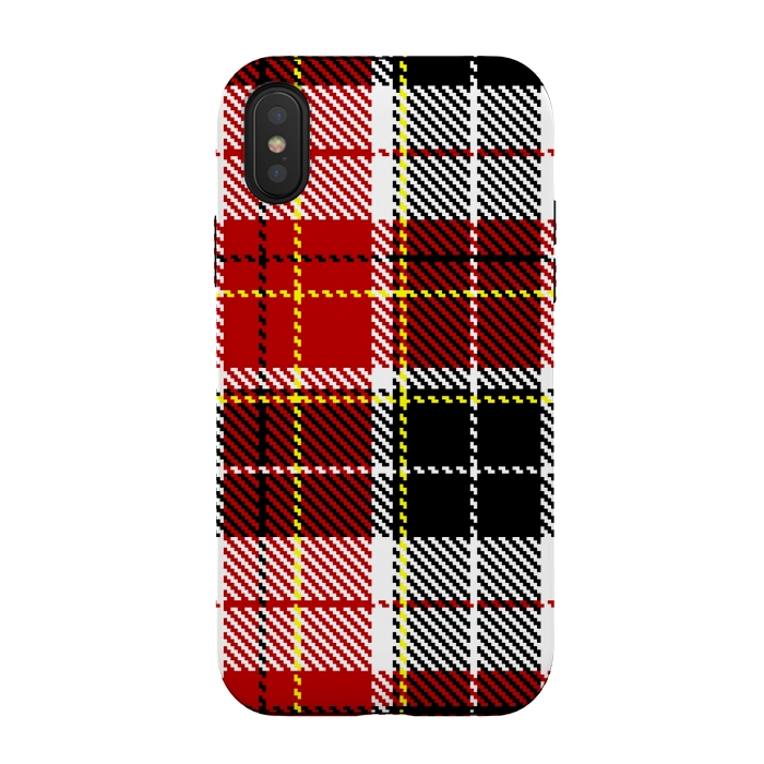 iPhone Xs / X StrongFit RED AND  BLACK CHECKS by MALLIKA
