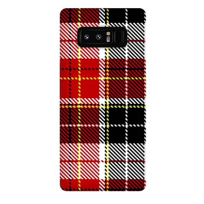 Galaxy Note 8 StrongFit RED AND  BLACK CHECKS by MALLIKA