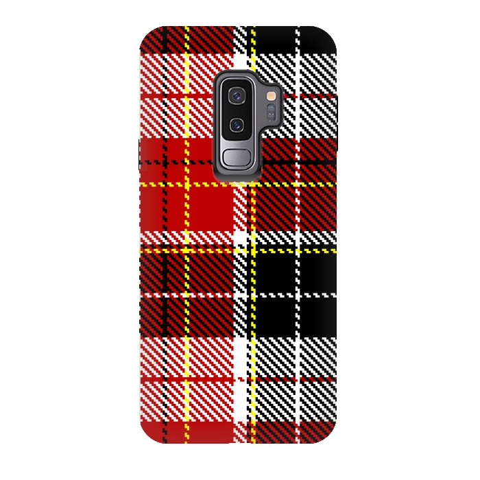 Galaxy S9 plus StrongFit RED AND  BLACK CHECKS by MALLIKA