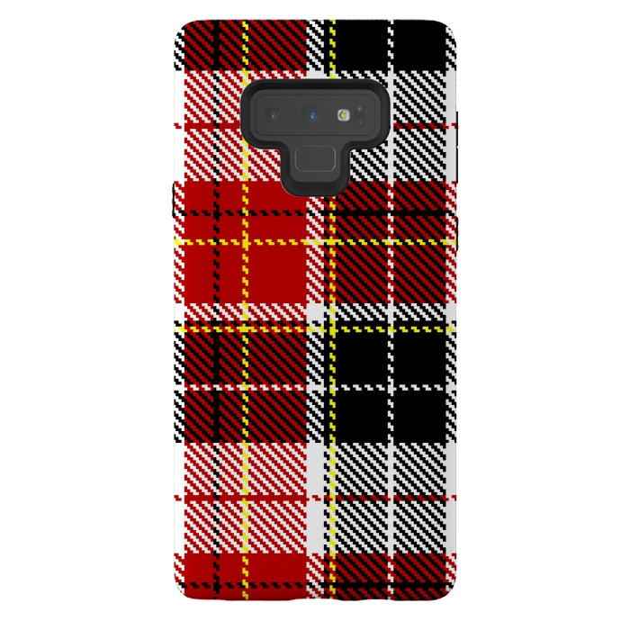 Galaxy Note 9 StrongFit RED AND  BLACK CHECKS by MALLIKA