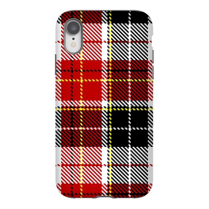 iPhone Xr StrongFit RED AND  BLACK CHECKS by MALLIKA