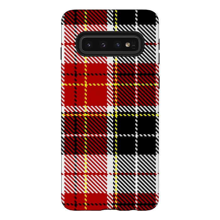 Galaxy S10 StrongFit RED AND  BLACK CHECKS by MALLIKA