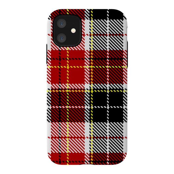 iPhone 11 StrongFit RED AND  BLACK CHECKS by MALLIKA