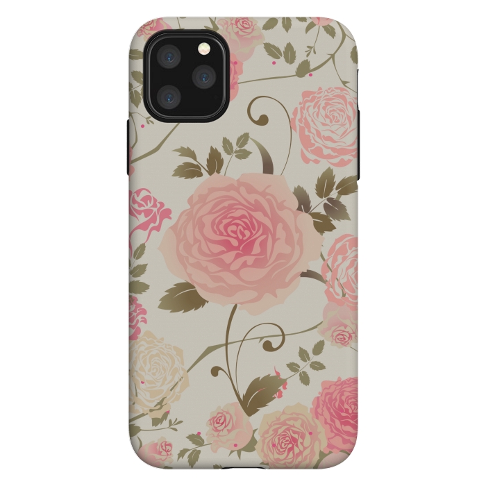 iPhone 11 Pro Max StrongFit PINK ROSES PATTERN by MALLIKA
