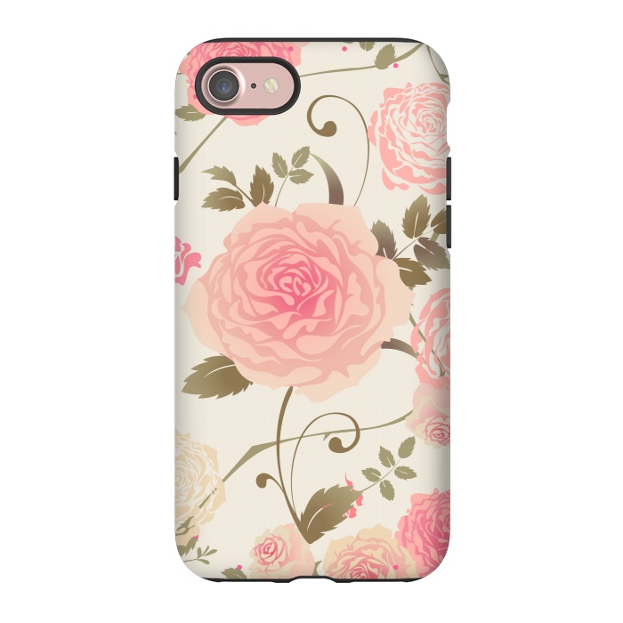 iPhone 7 StrongFit PINK ROSES PATTERN by MALLIKA