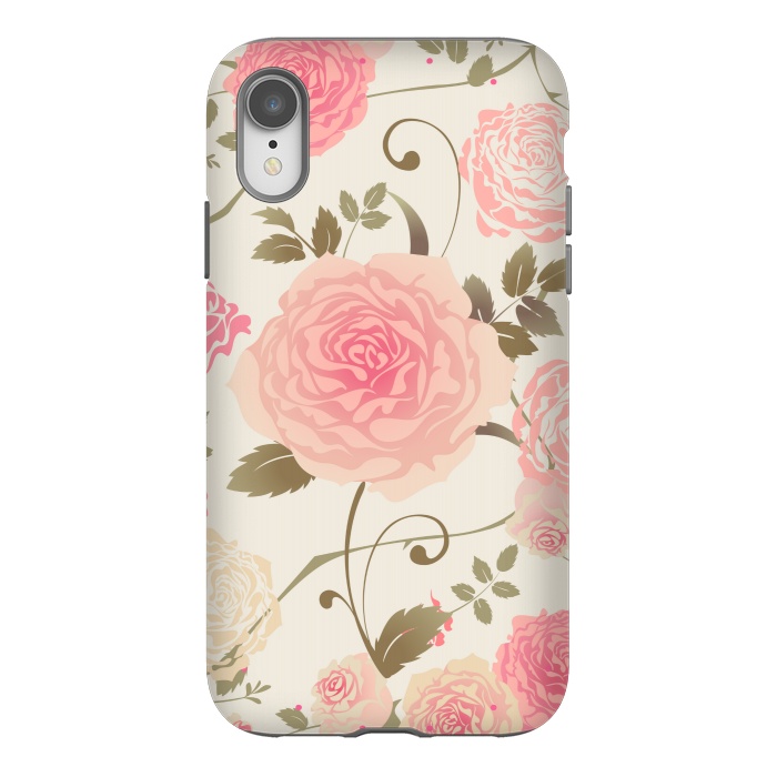 iPhone Xr StrongFit PINK ROSES PATTERN by MALLIKA