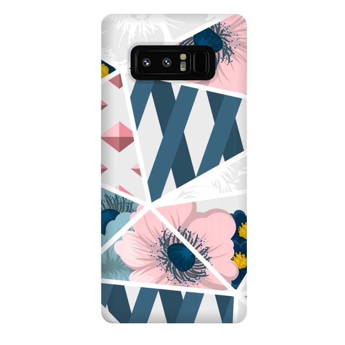 Galaxy Note 8 StrongFit BLUE PINK FLORAL PATCHWORK by MALLIKA
