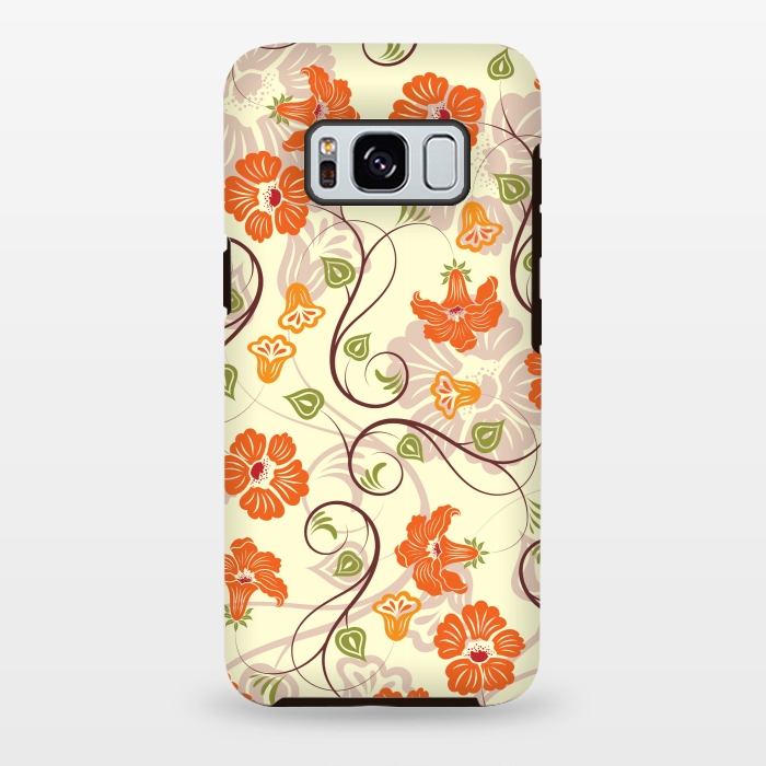 Galaxy S8 plus StrongFit ORANGE TULIPS PATTERN 2 by MALLIKA