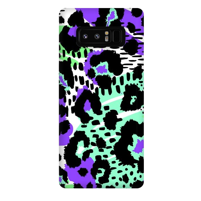 Galaxy Note 8 StrongFit PURPLE TEAL ANIMAL PRINT by haroulita