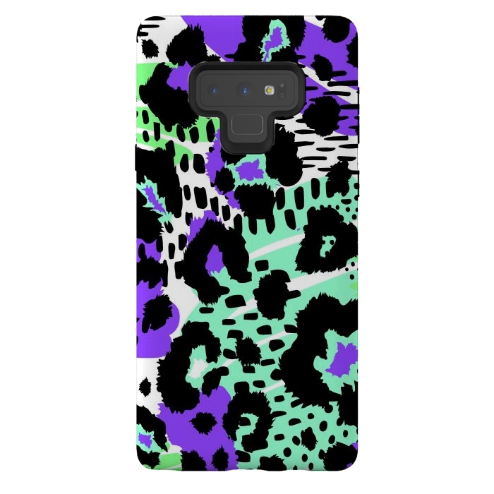 Galaxy Note 9 StrongFit PURPLE TEAL ANIMAL PRINT by haroulita