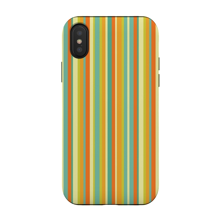 iPhone Xs / X StrongFit MULTI COLOURED LINES 2 by MALLIKA