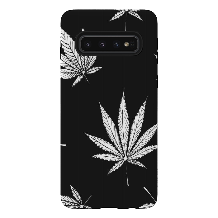 Galaxy S10 StrongFit marijuana leaf by haroulita