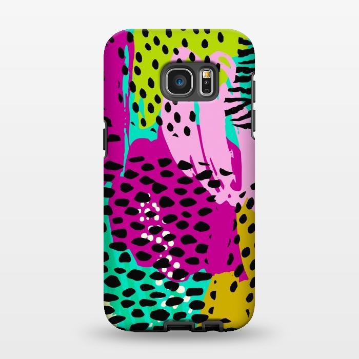 Galaxy S7 EDGE StrongFit colorful abstract animal print by haroulita