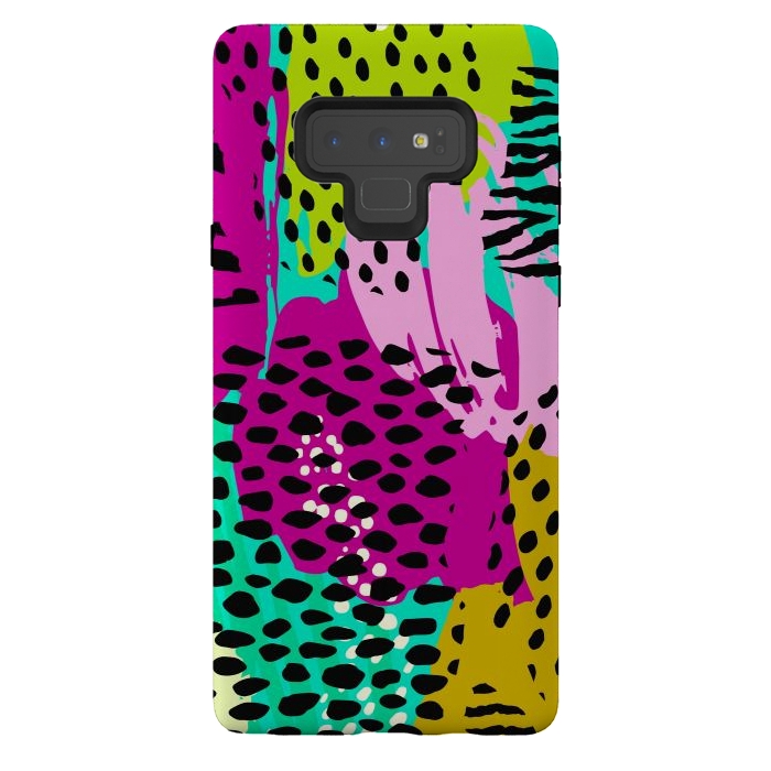 Galaxy Note 9 StrongFit colorful abstract animal print by haroulita