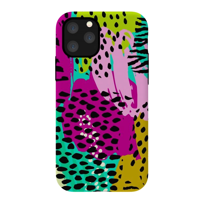 iPhone 11 Pro StrongFit colorful abstract animal print by haroulita