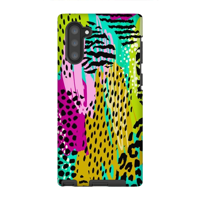 Galaxy Note 10 StrongFit colorful abstract animal print by haroulita
