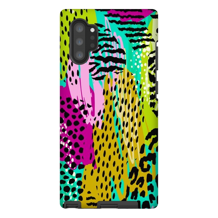 Galaxy Note 10 plus StrongFit colorful abstract animal print by haroulita