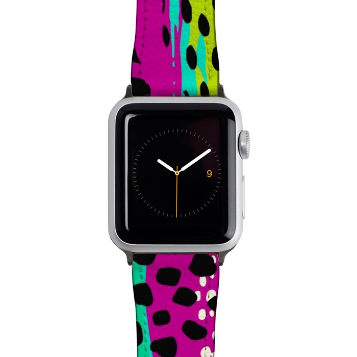 Watch 42mm / 44mm Strap PU leather colorful abstract animal print by haroulita