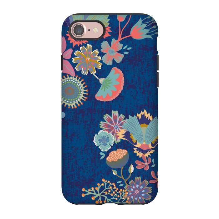iPhone 7 StrongFit Blue chinz florals by Nina Leth