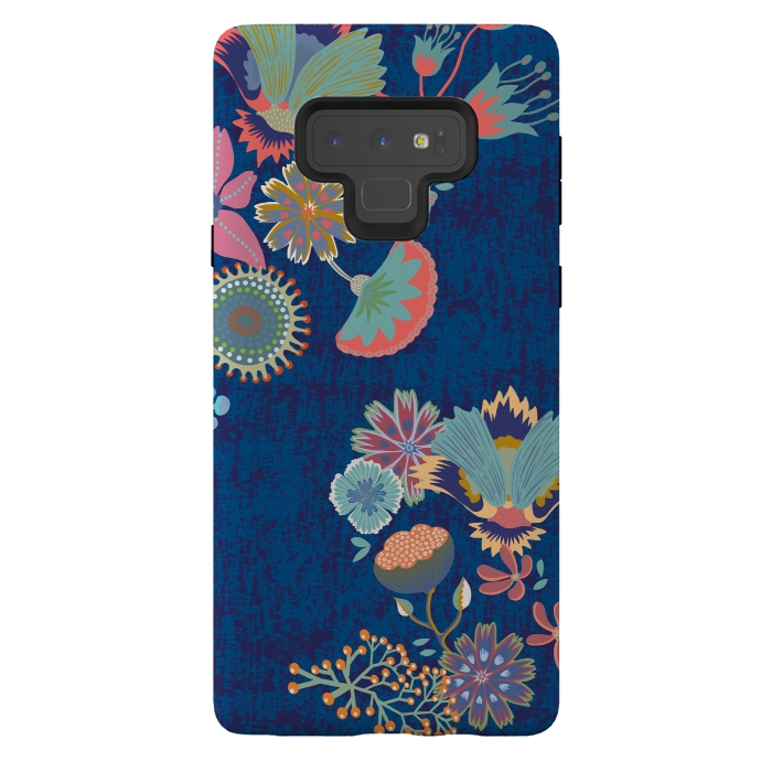 Galaxy Note 9 StrongFit Blue chinz florals by Nina Leth