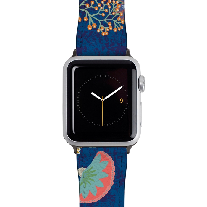 Watch 38mm / 40mm Strap PU leather Blue chinz florals by Nina Leth