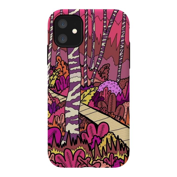 iPhone 11 StrongFit The pink forest walk by Steve Wade (Swade)