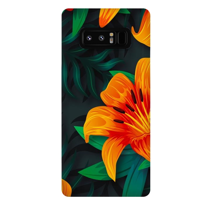 Galaxy Note 8 StrongFit ORANGE FLOWERS by haroulita