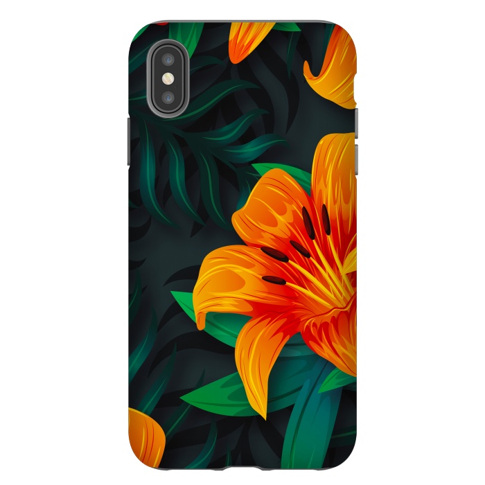 iPhone Xs Max StrongFit ORANGE FLOWERS by haroulita