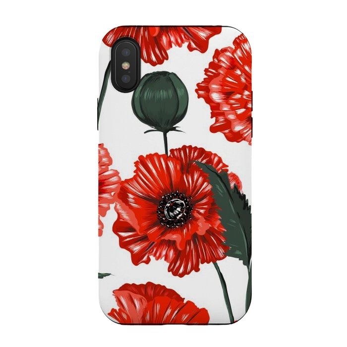 iPhone Xs / X StrongFit red poppy by haroulita