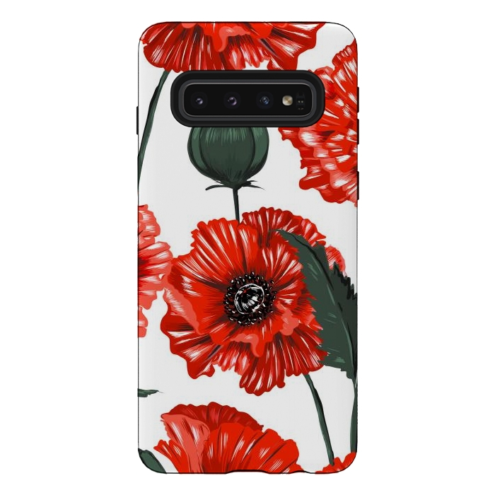 Galaxy S10 StrongFit red poppy by haroulita