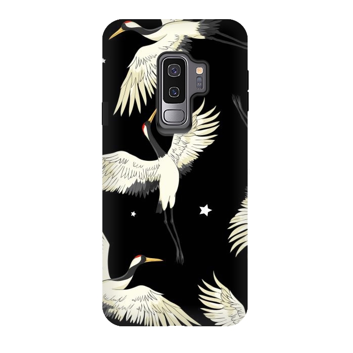 Galaxy S9 plus StrongFit black white birds by haroulita