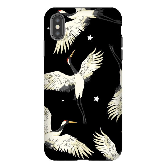 iPhone Xs Max StrongFit black white birds by haroulita