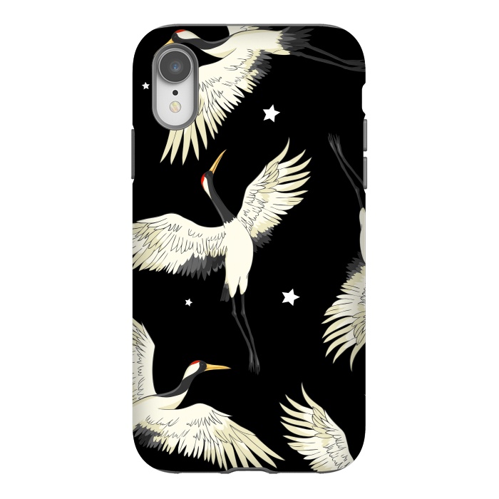 iPhone Xr StrongFit black white birds by haroulita