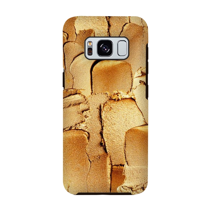 Galaxy S8 StrongFit Faux Gold Acrylic Brush Strokes by  Utart