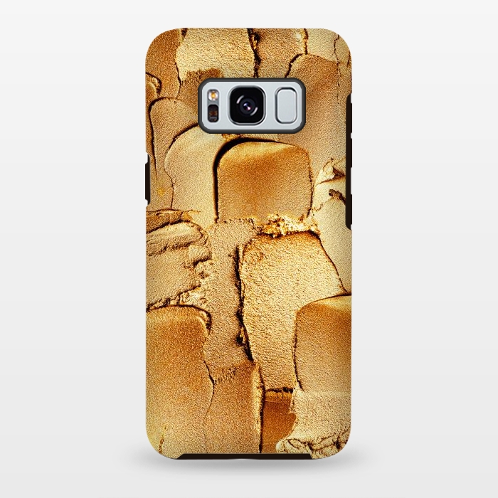 Galaxy S8 plus StrongFit Faux Gold Acrylic Brush Strokes by  Utart
