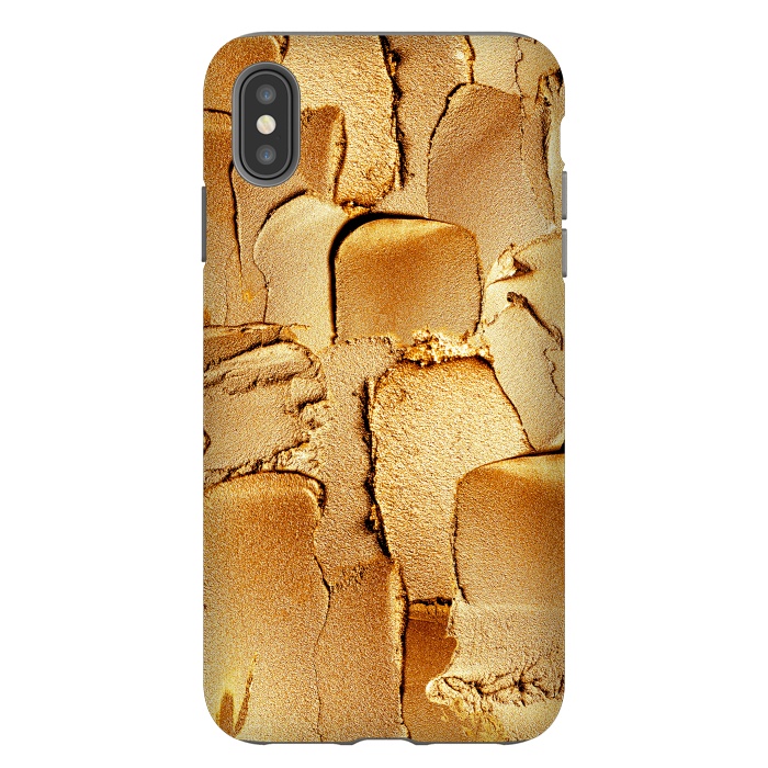 iPhone Xs Max StrongFit Faux Gold Acrylic Brush Strokes by  Utart