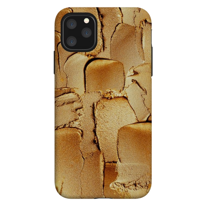 iPhone 11 Pro Max StrongFit Faux Gold Acrylic Brush Strokes by  Utart